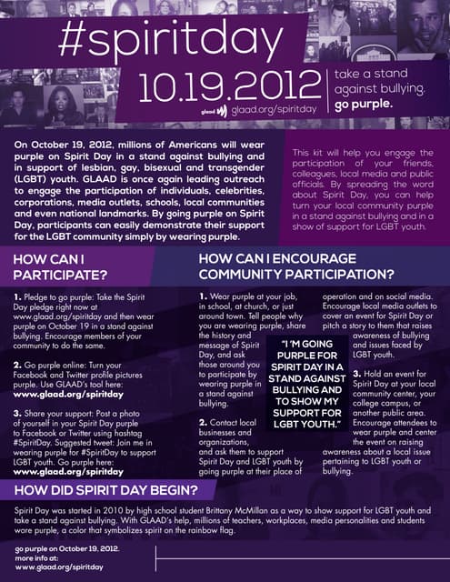 Spirit Day Resource Kit