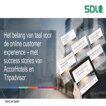 SDL - Het belang van taal voor de online customer experience (e-travel summit...