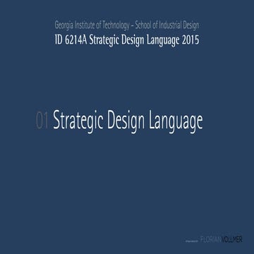 SDL 01 Strategic Design Language 2015