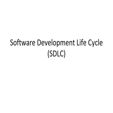 Software development Life Cycle