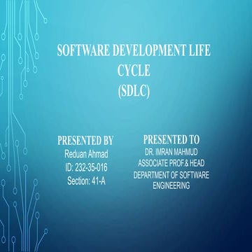 Software Development Life Cycle (SDLC ) | PPT
