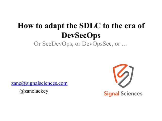 How to adapt the SDLC to the era of DevSecOps