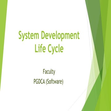 SOFTWARE DEVELOPMENT LIFE CYCLE - SDLC LIFE CYCLE