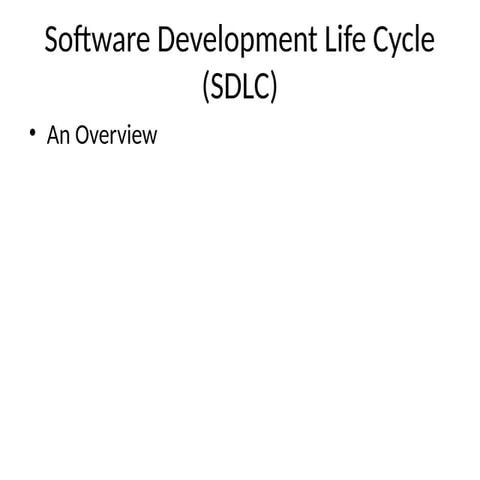 Software development life cycle presentation
