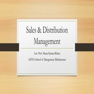 Sales and distribution management presentation