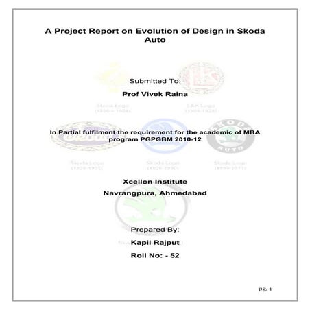  Strategic Design Management (Evolution of Design in Skoda Auto)