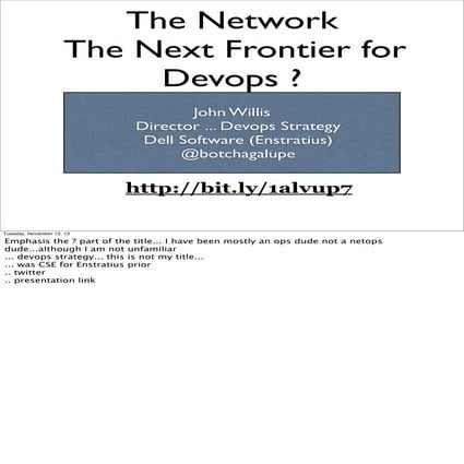 The Network   The Next Frontier for Devops ?