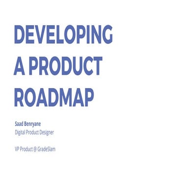 Developing a product roadmap