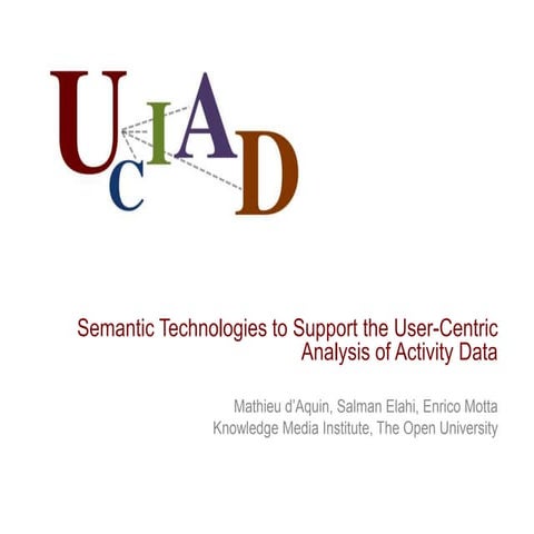 Semantic Technologies to Support the User-Centric Analysis of Activity Data  