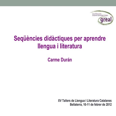 Sd per aprendre llengua i literatura (Carme Durán) 