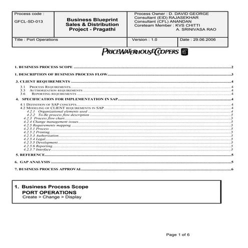 Sd pragathi template   port operations
