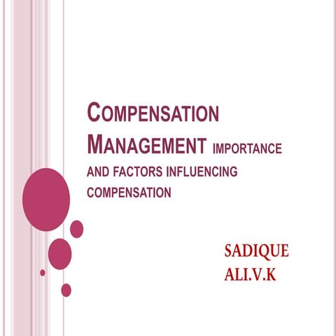 Compensation Management importance and factors influencing compensation