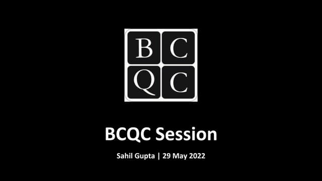 BCQC Quiz Session | 29 May 2022