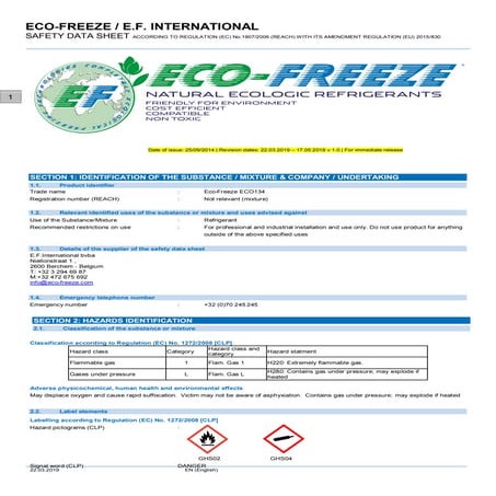 SAFETY DATA SHEET ECO134