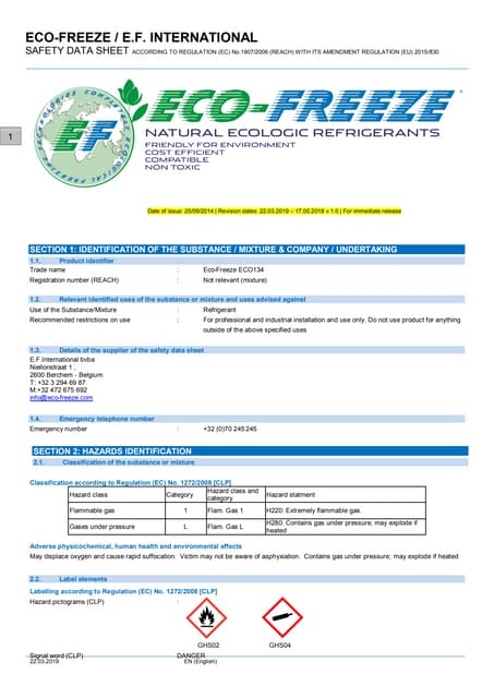 SAFETY DATA SHEET ECO134