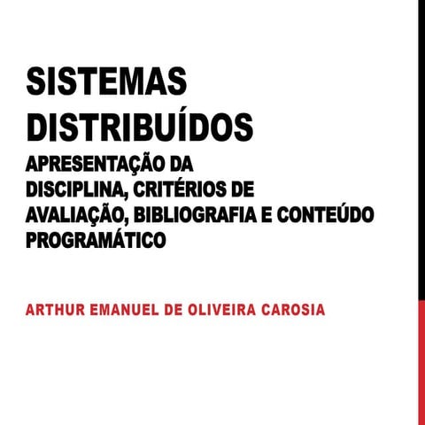 Sistemas Distribuídos - Aula 00