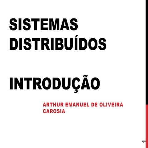 Sistemas Distribuídos - Aula 01