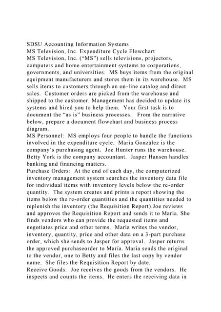SDSU Accounting Information SystemsMS Television, Inc. Expenditu.docx