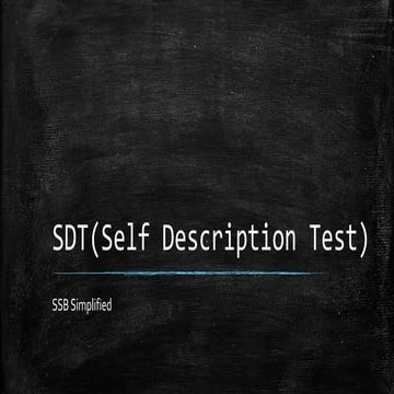 SDT(Self description test) in SSB