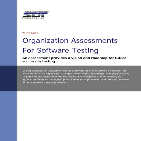 SDT STRW Test Assessment White Paper