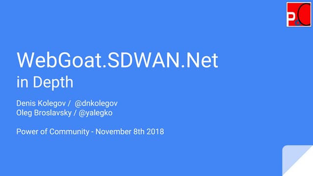 WebGoat.SDWAN.Net in Depth