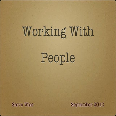 Working With People