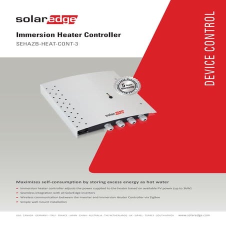 Solar Edge Device Control Datasheet | PDF