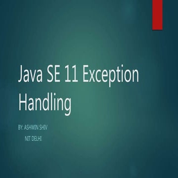 Java SE 11 Exception Handling | PPT