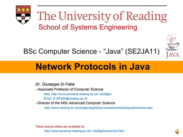 Network protocols and Java programming