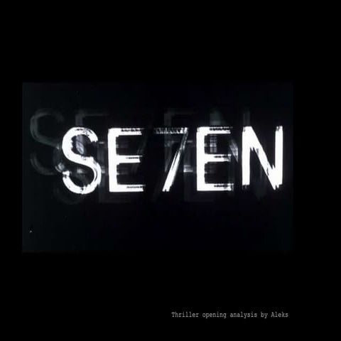 Se7en opening credits analysis