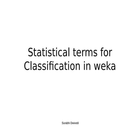Statistical termsforclassification