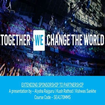 Sponsorship Pitch - WE.org - Alysha Kush Vishwas