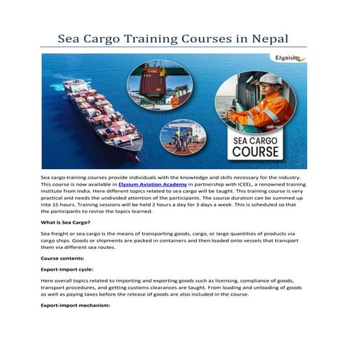 Sea Cargo Training and Courses in Nepal.pdf