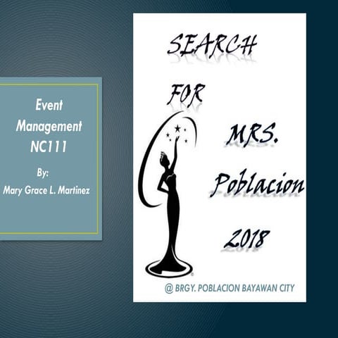 Seach for MRS.POBLACION.Event Proposal for Events Management Services