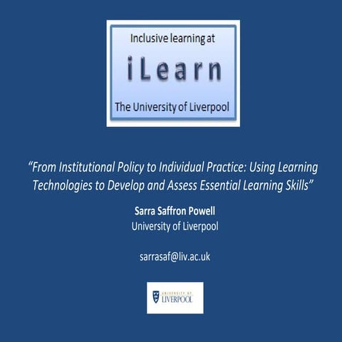 From institutional Policy to individual practice: Using Learning technologies...