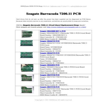Seagate barracuda 7200.11 pcb circuit boards