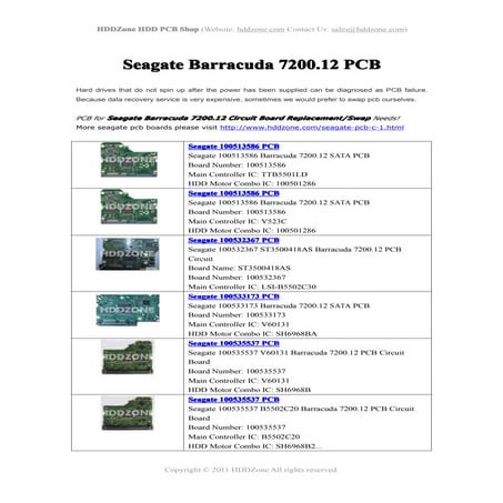 Seagate barracuda 7200.12 pcb circuit boards
