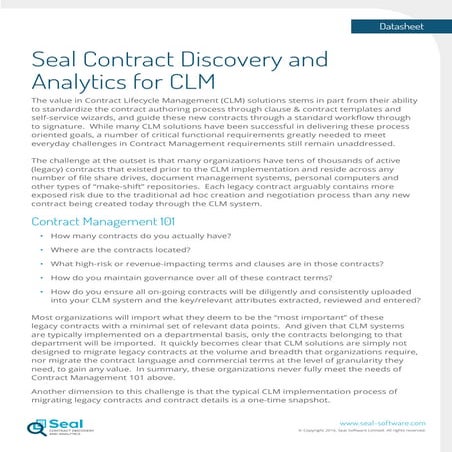 Contract Lifecycle Management - Seal Software 