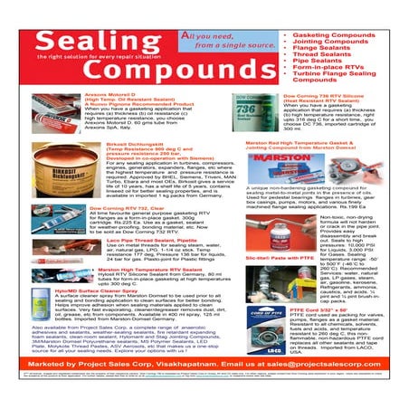 Sealing Compounds in India - 2011