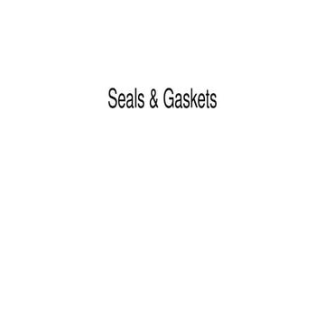 Seals and Gaskets for design of machine elements
