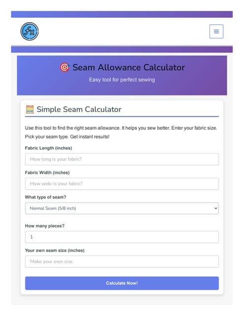 Seam Allowance Calculator: Your Key to Perfect Stitching Precision!