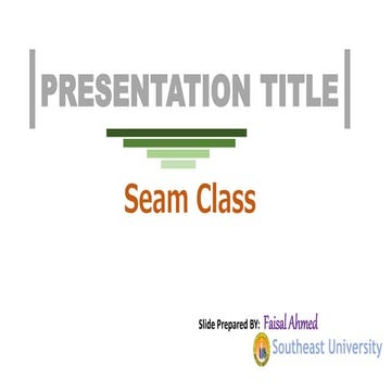 Classification Of Seam (Seam Class)
