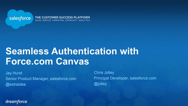 Seamless Authentication with Force.com Canvas