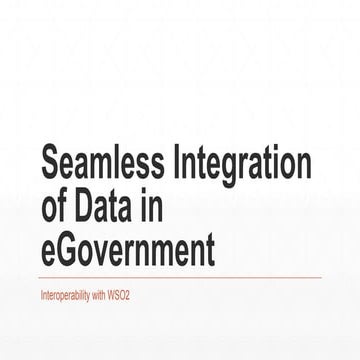 Seamless Integration of Data in E Government 