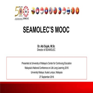 SEAMOLEC's MOOC - Dr Abi Sujak, M.Sc