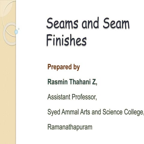 Seams and Seam Finishes