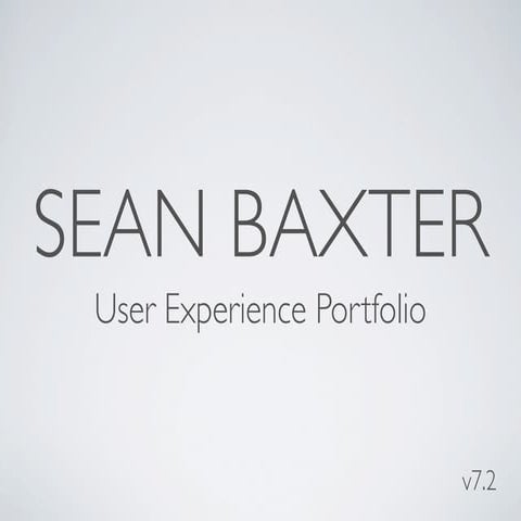 Sean Baxter Experience Design