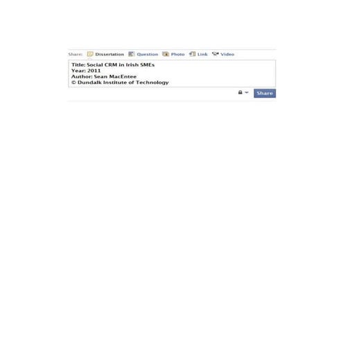 Social CRM in Irish SMEs