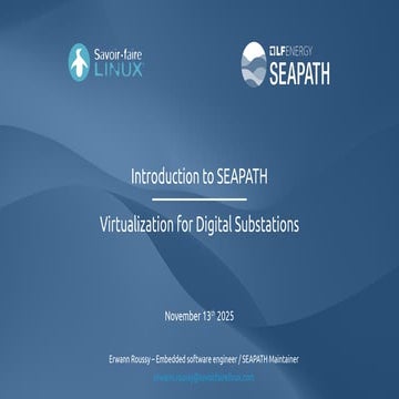 Webinar: Introduction to LF Energy SEAPATH