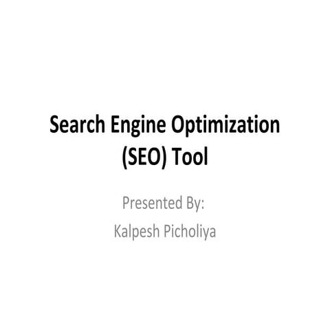 Search Engine Optimization (SEO) Tool